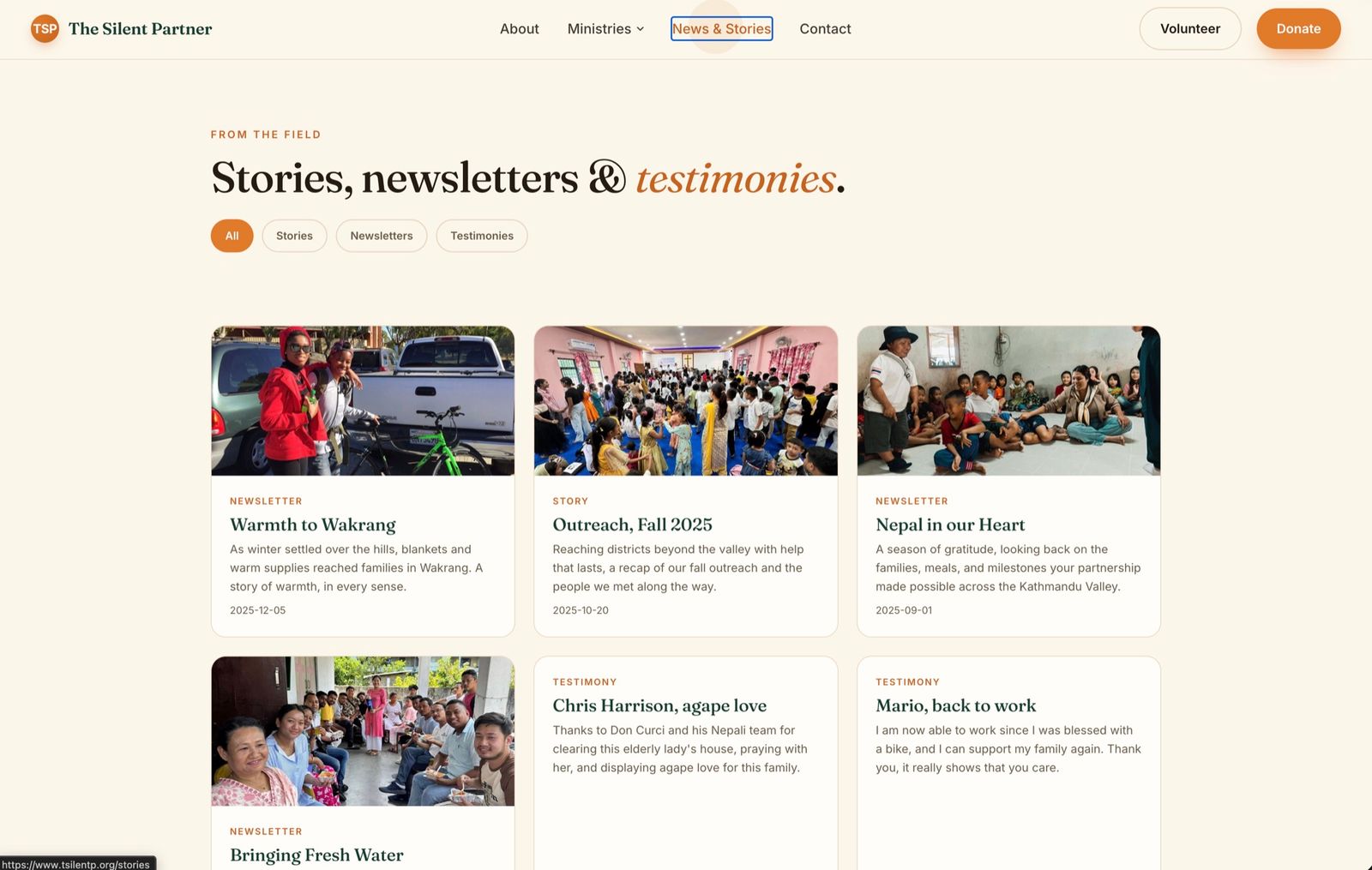 The Silent Partner stories page