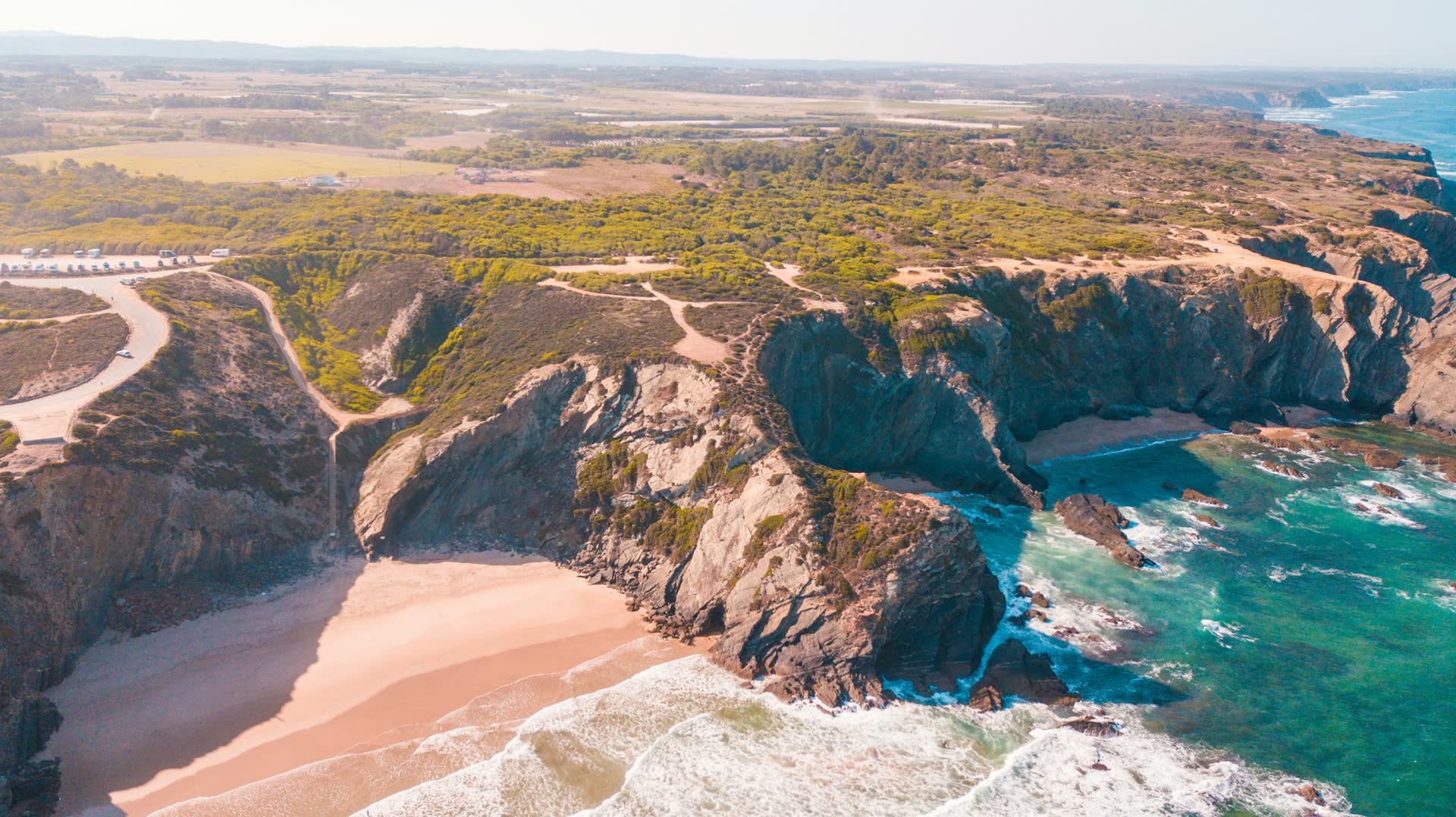 Aerial view of the California coastline