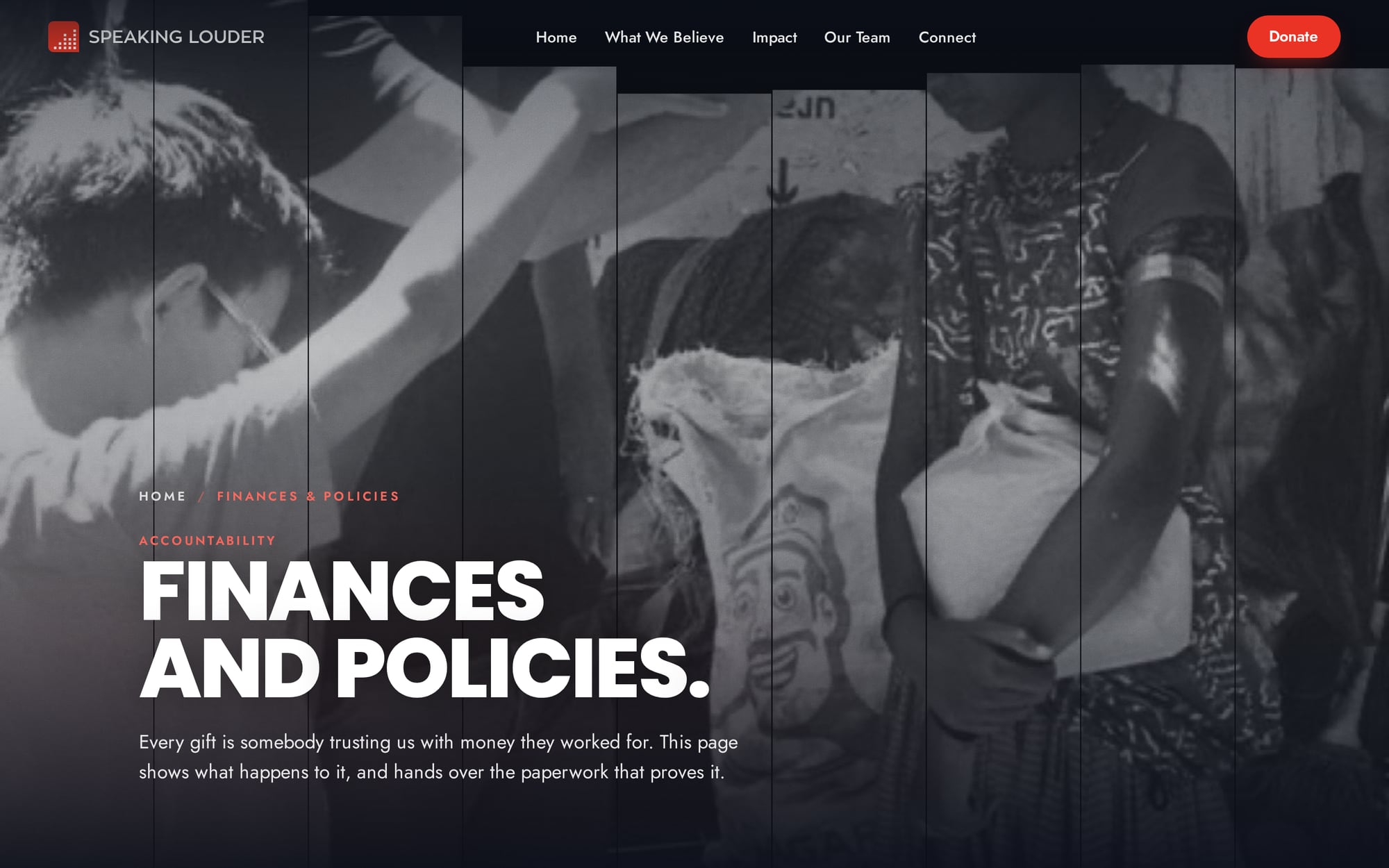 The Finances page